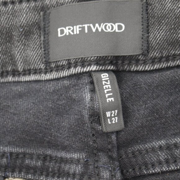 Driftwood Jeans Womens 27 Gizelle Embroidered Floral Crop Mid Rise Black Denim - Picture 11 of 13